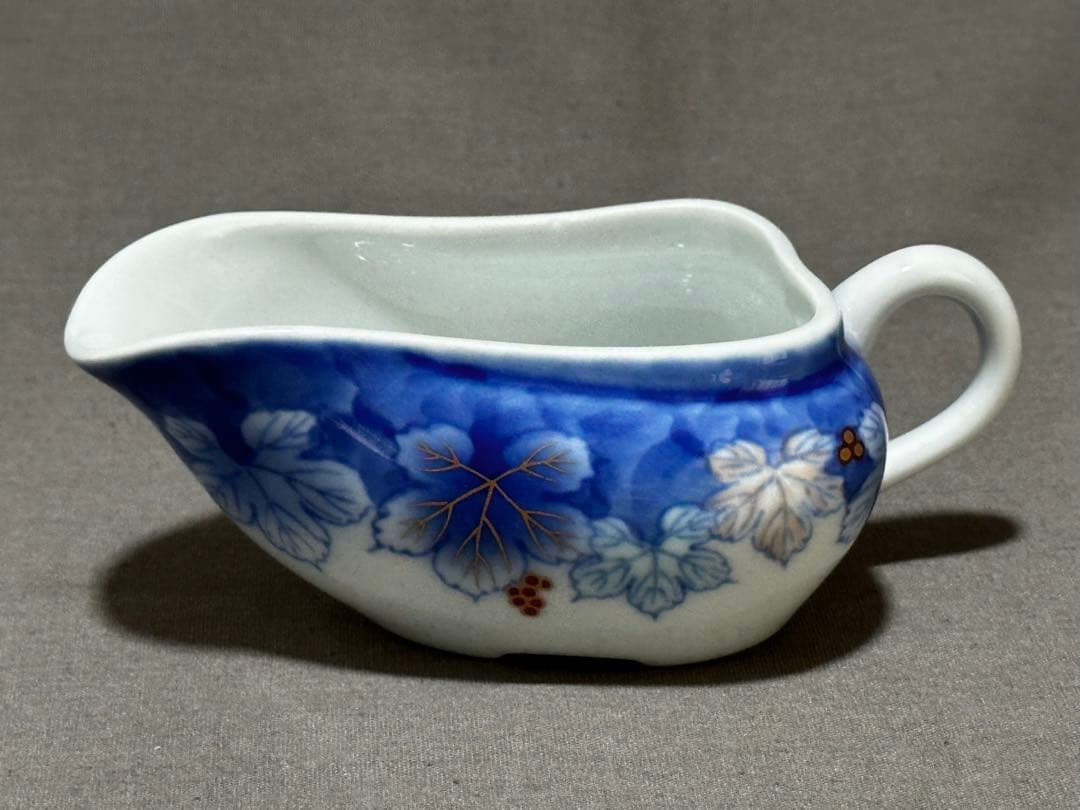 有田焼 深川製磁 染錦葡萄 茶器揃（急須、蓋付き湯呑み，湯冷まし