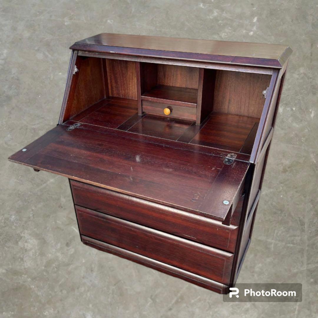 アンティーク】大雪木工 ライティングビューロー レトロ 机 書斎 デスク 棚