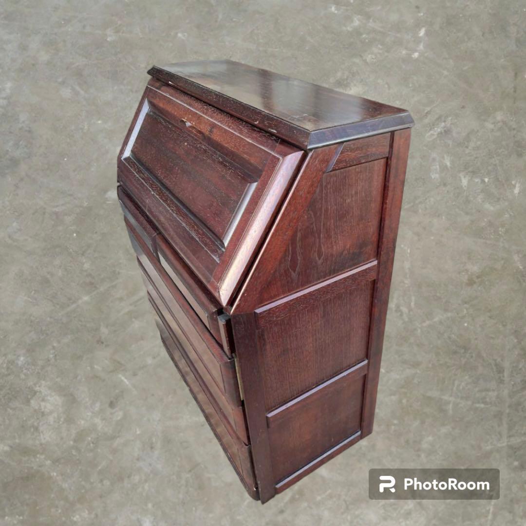 アンティーク】大雪木工 ライティングビューロー レトロ 机 書斎 デスク 棚