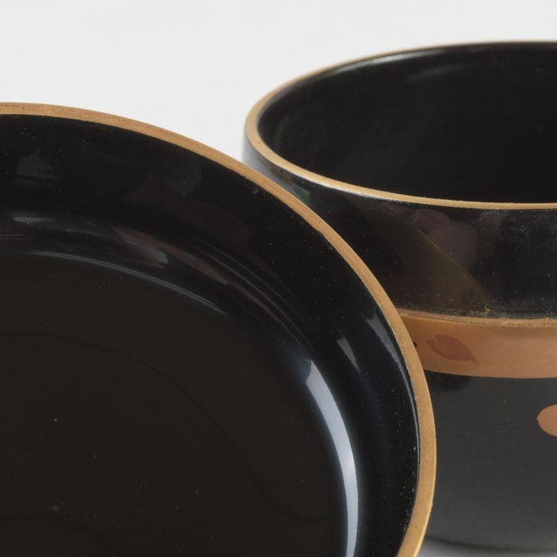 茶道具 山中塗 中村宗悦作 霞雲錦蒔絵 平棗 共箱 V 9305