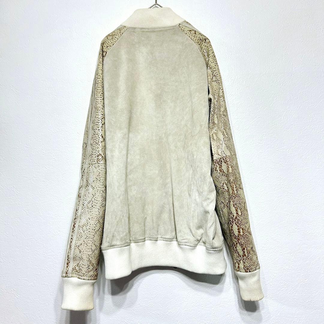 専用 adidas 本革 ピッグレザー 蛇柄 パイソン柄 レザーブルゾン