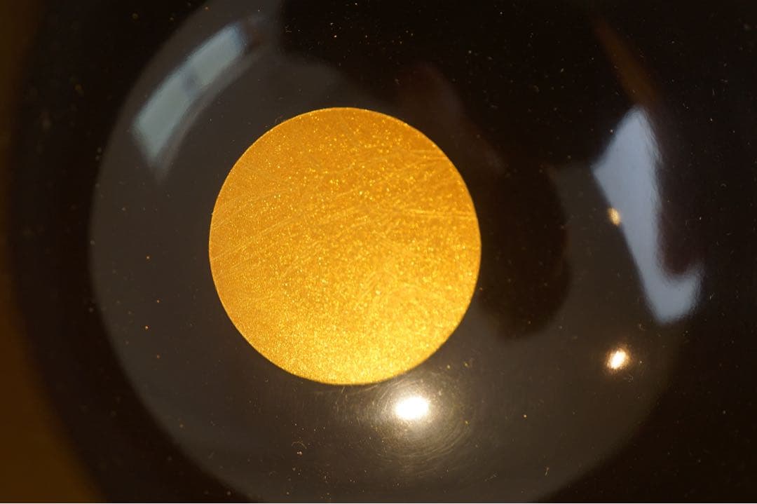 梅花松葉蒔絵・沈金風金円文(竹線刻) 黒漆吸物椀 2客/輪島塗 木製漆器 茶懐石