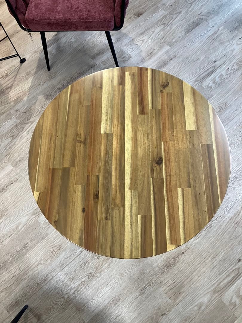 アカシア無垢材　カフェテーブル　展示品