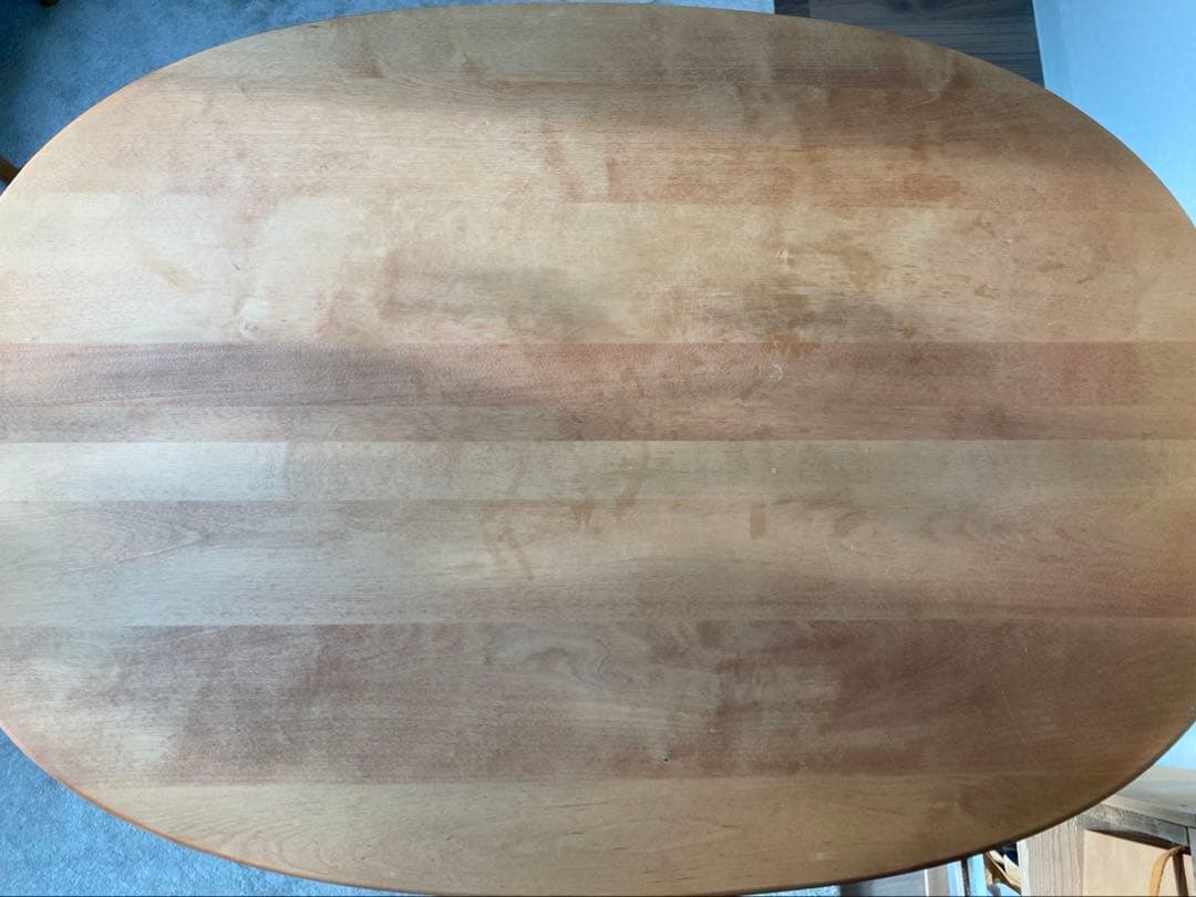 ダイニングテーブル&スツールセット　北欧,楕円，無垢，木製