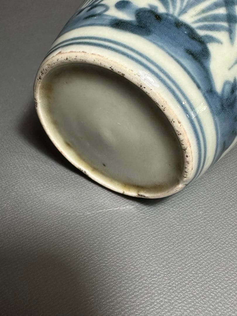 古伊万里　そば猪口　菖蒲紋様　染付　白磁　江戸時代