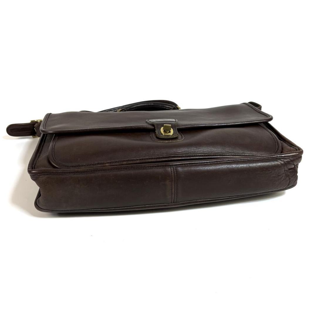 【美品】オールド コーチ レザーブリーフケース ターンロック ブラウン USA製