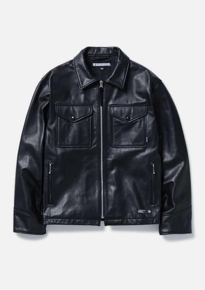 ジャケット・アウター NEIGHBORHOOD LEATHER PM JACKET L BLACK NEIGHBORHOOD LEATHER PM JACKET L BLACK