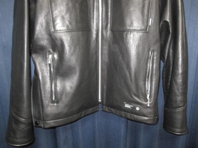 NEIGHBORHOOD LEATHER PM JACKET L BLACK