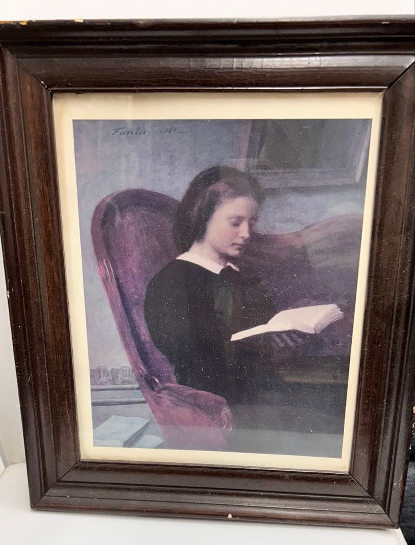 手描き 油絵 模写 複製画 アンリ・ファンタン＝ラトゥール 額付き