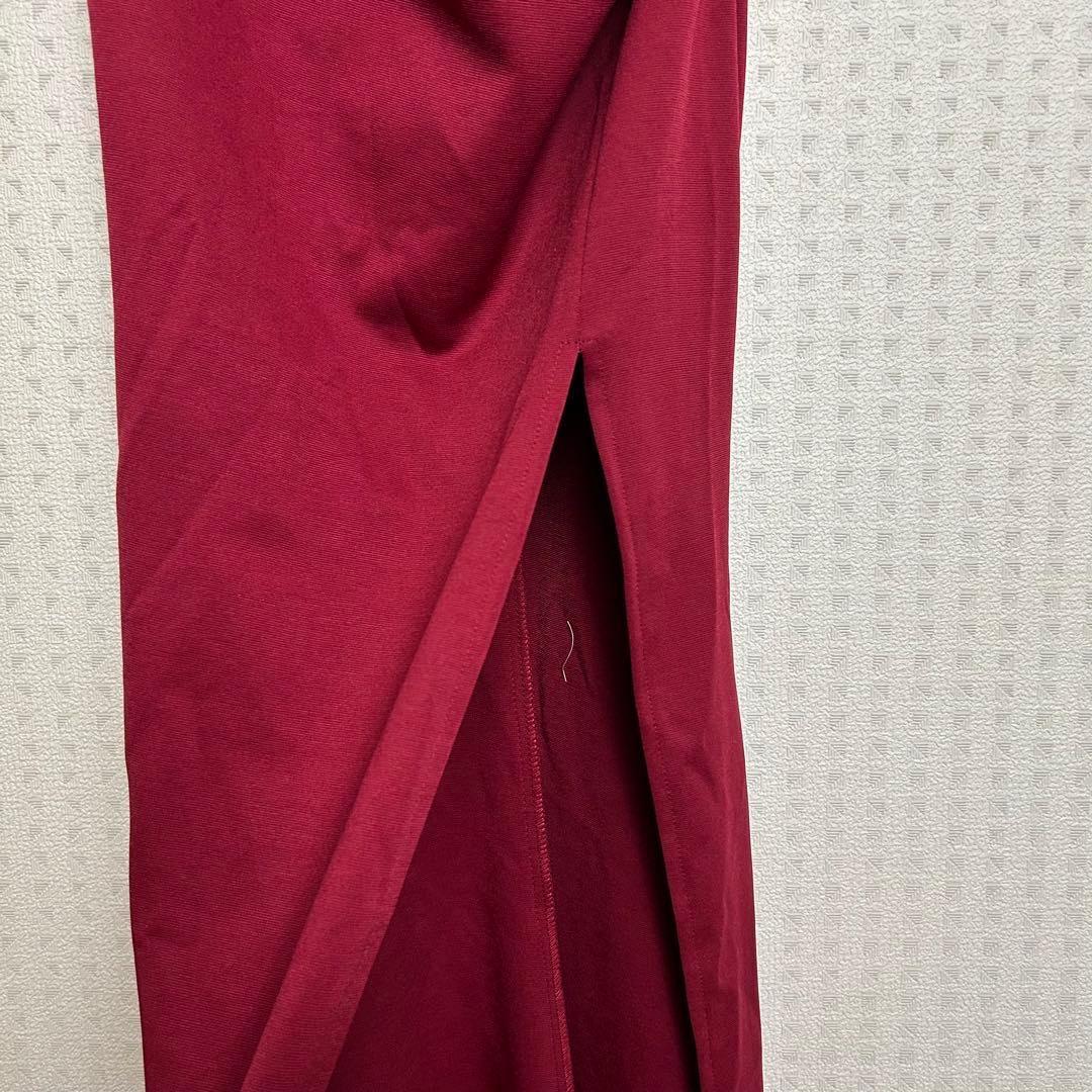 【新品】ジュエルズ ビジュー ロングドレス 赤 S