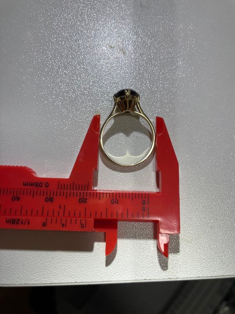 貴金属　14K ゴールドリング　黒石