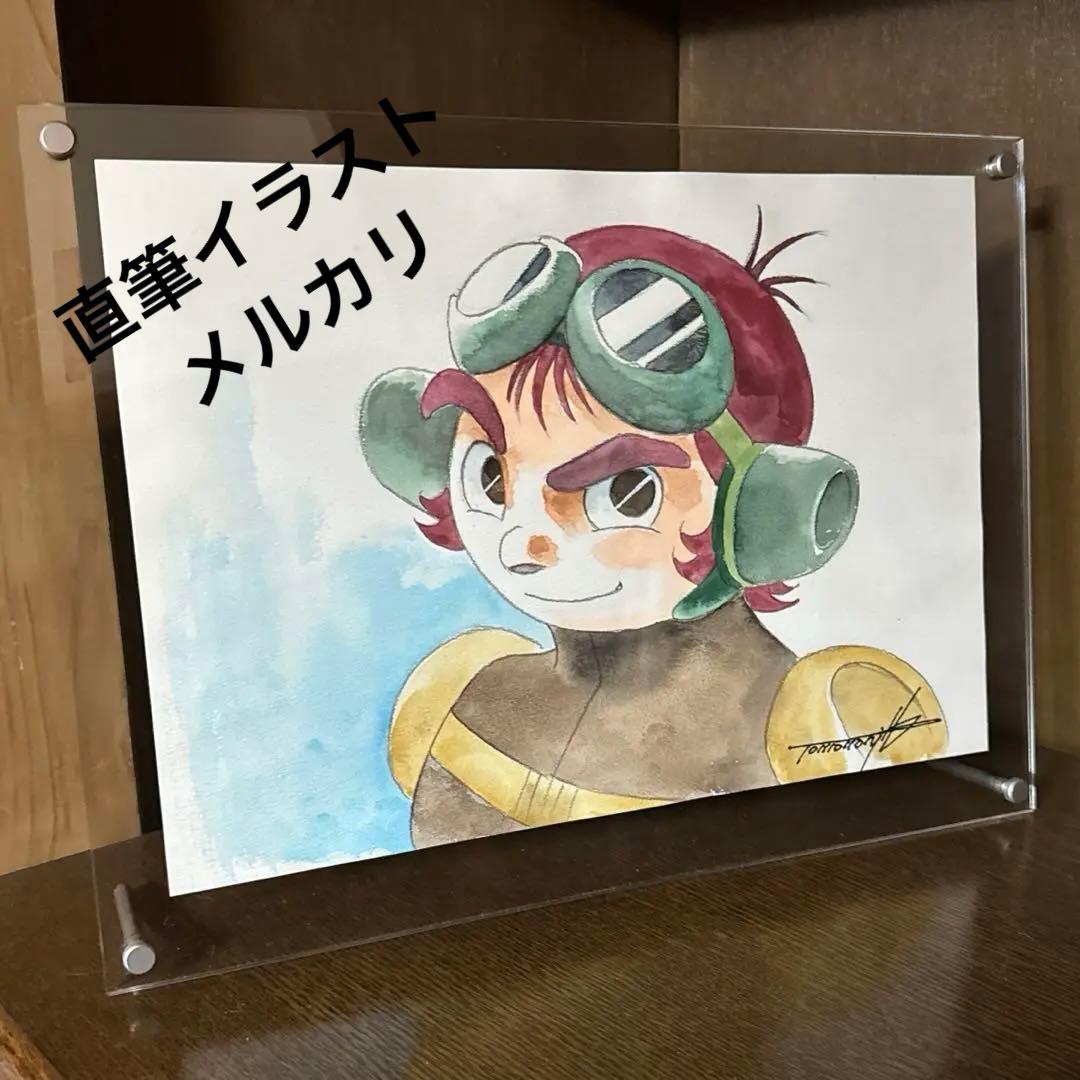 湖川友謙先生 直筆カラーイラスト 直筆サイン 戦闘メカザブングル