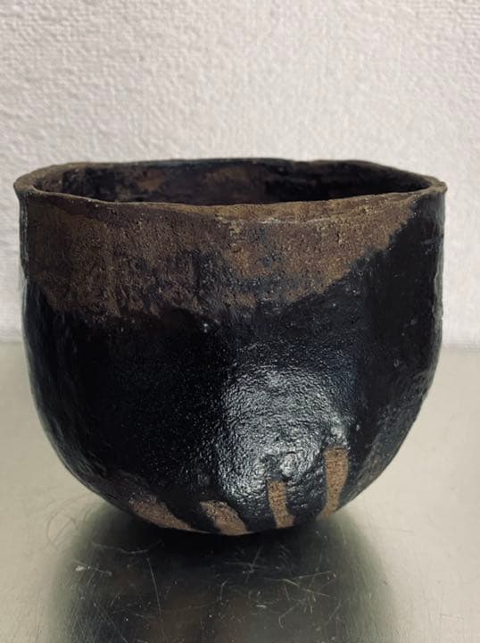 柳下秀器　黒茶碗　抹茶碗　茶道　銀座松屋個展にて購入