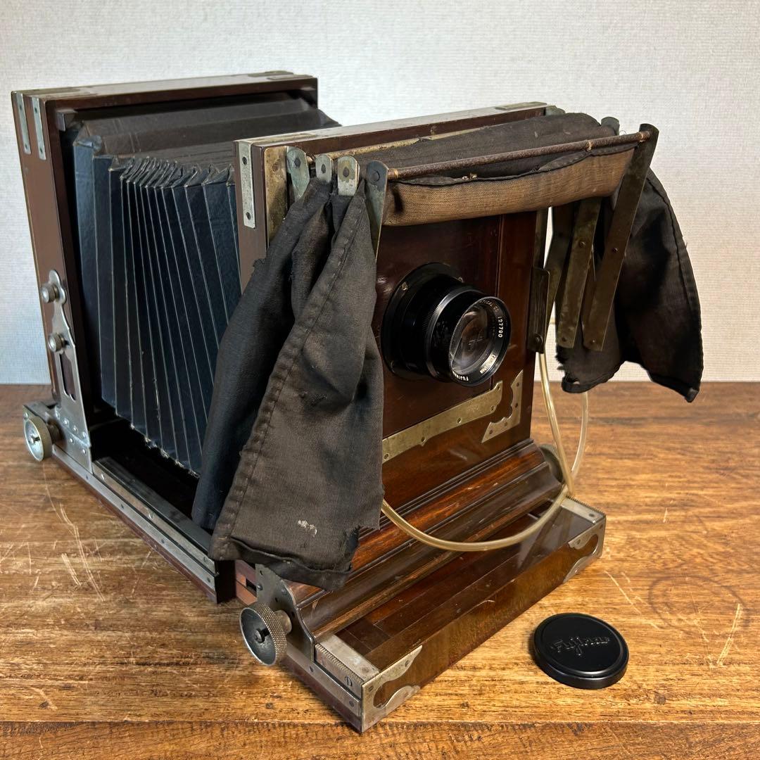 蛇腹大判カメラ 台付 明治大正 アンティーク レトロ 希少なスタジオカメラ