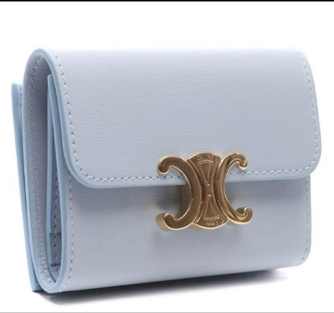 CELINE 水色 三つ折り財布
