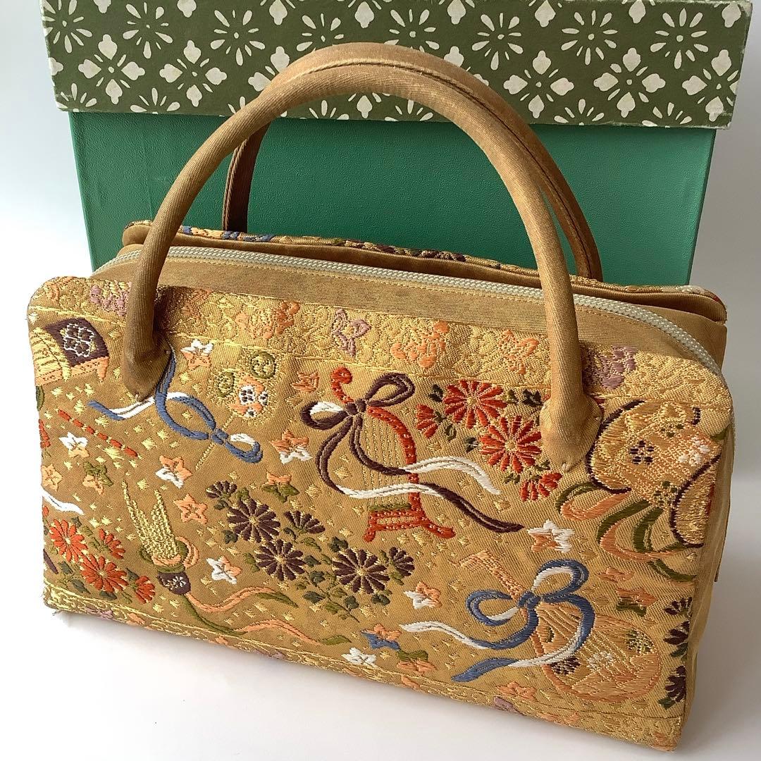 利休バッグ★和装バッグ★ゴールド