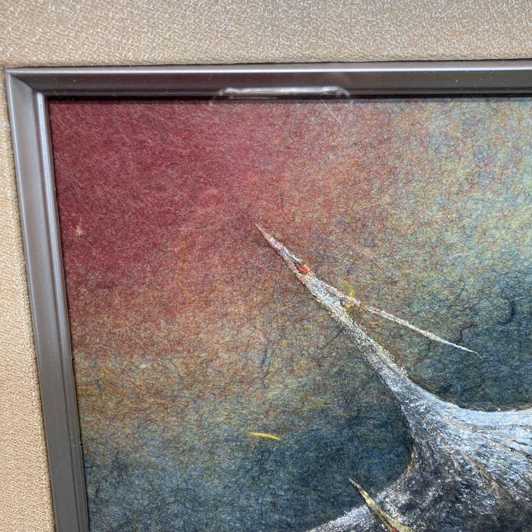 《山内一生》和紙アート作品『飛翔』 縁起物 金銀鳥 額装品