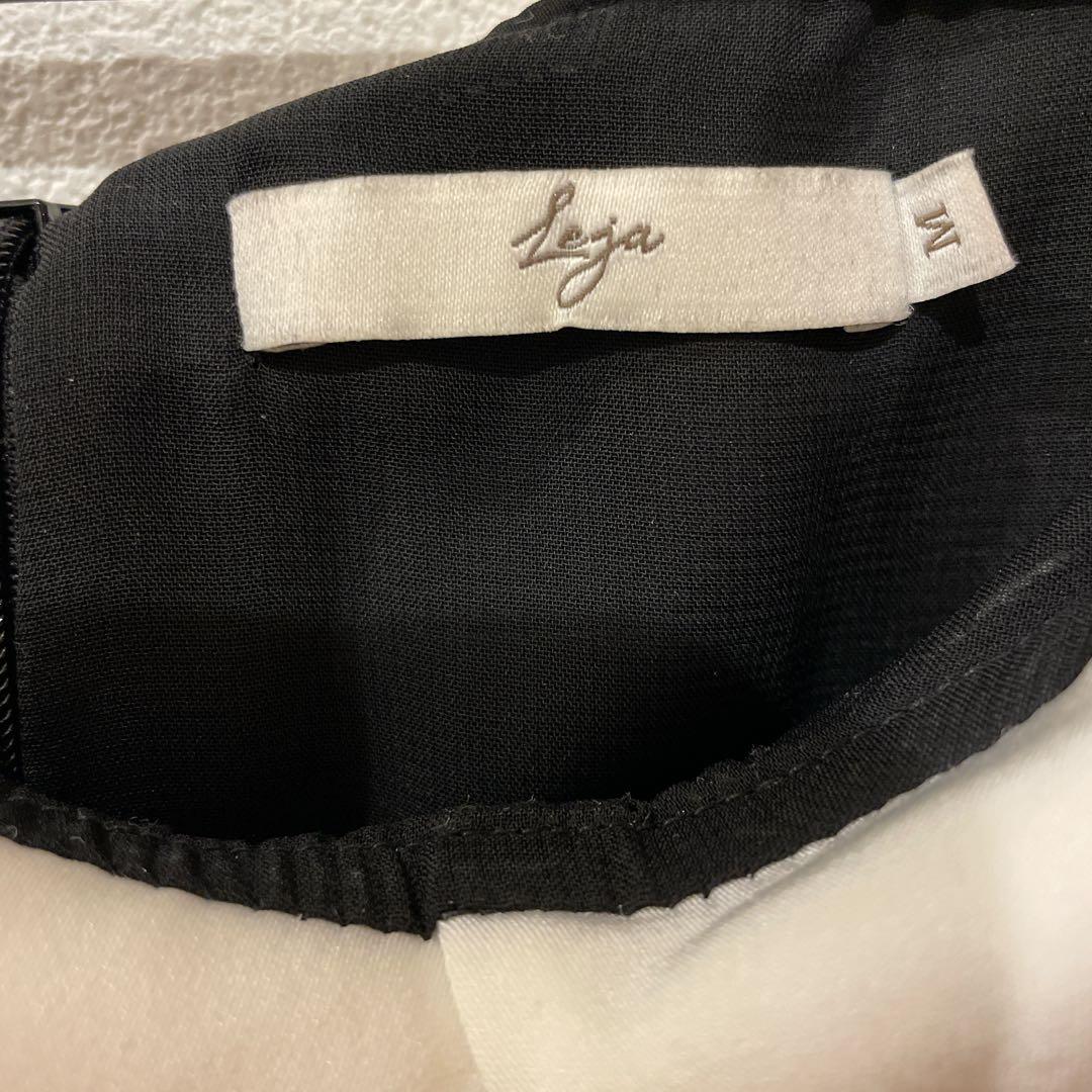 Leja 配色アシンメトリービッグカラーベロアマーメイドシルエットドレス　結婚式