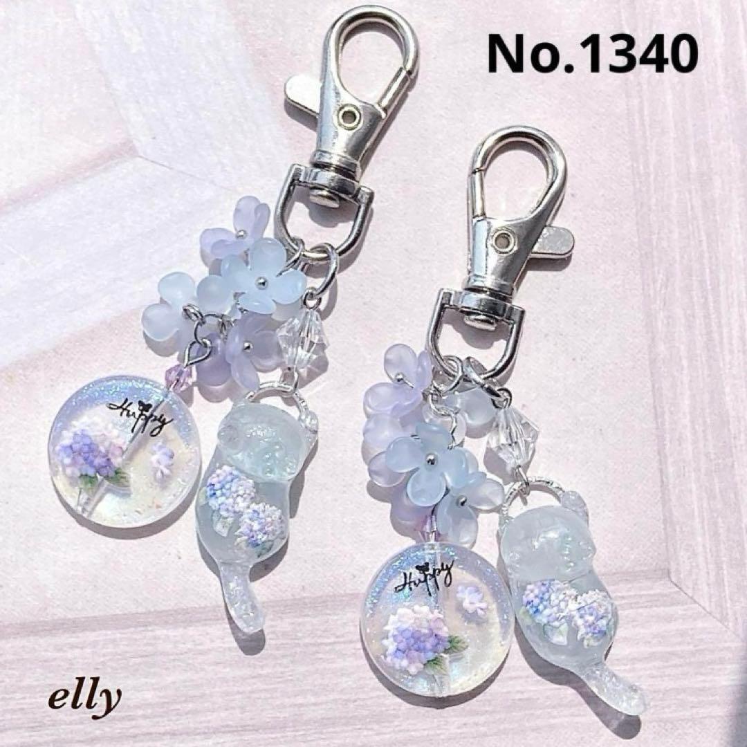 【ゆきゆっきー❄様】1284.琉球ガラス　ジャスミン　ジャンピング猫　レジン