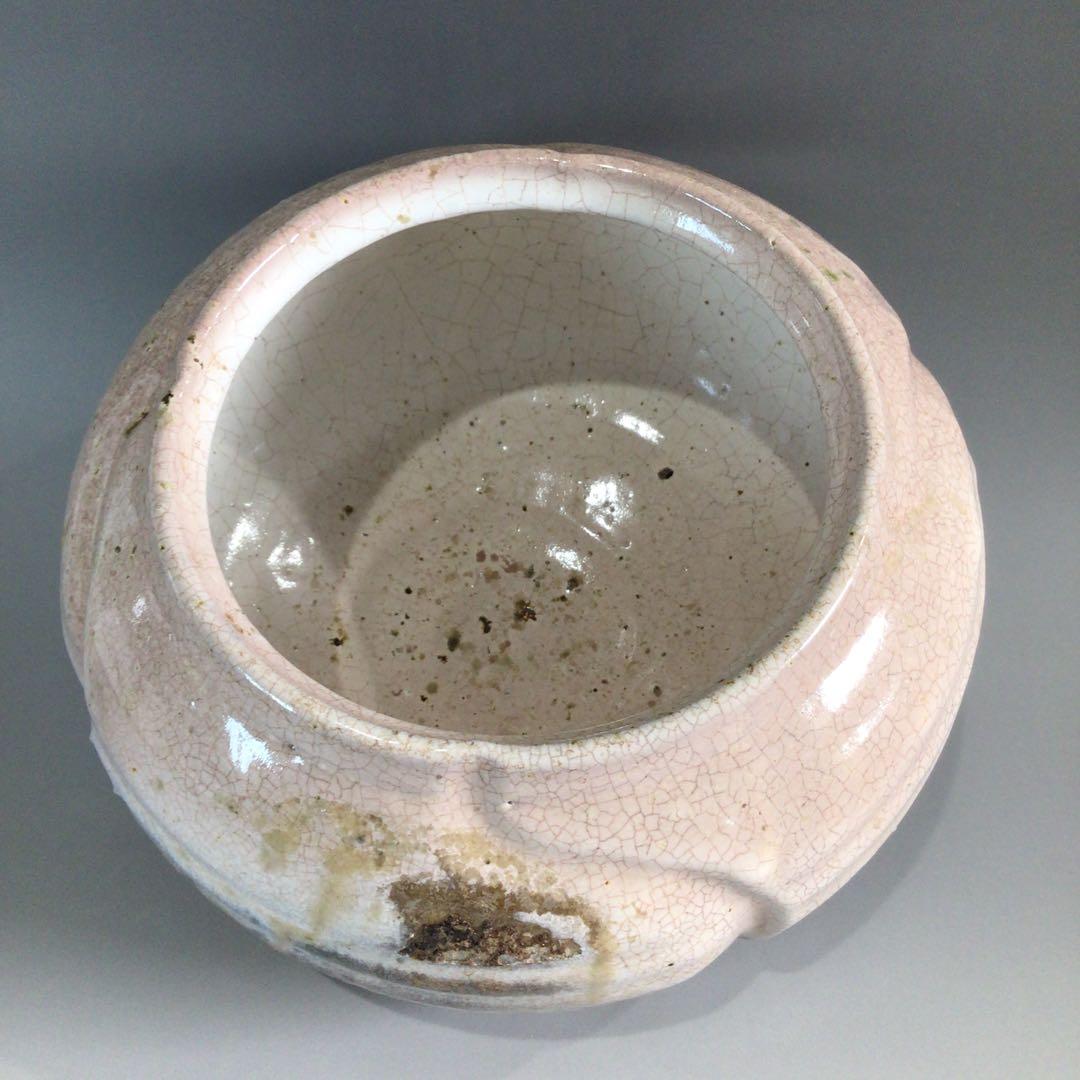 P744 水指 『萩焼』『厚東建信造』『大徳寺 小林太玄箱書』『捻梅