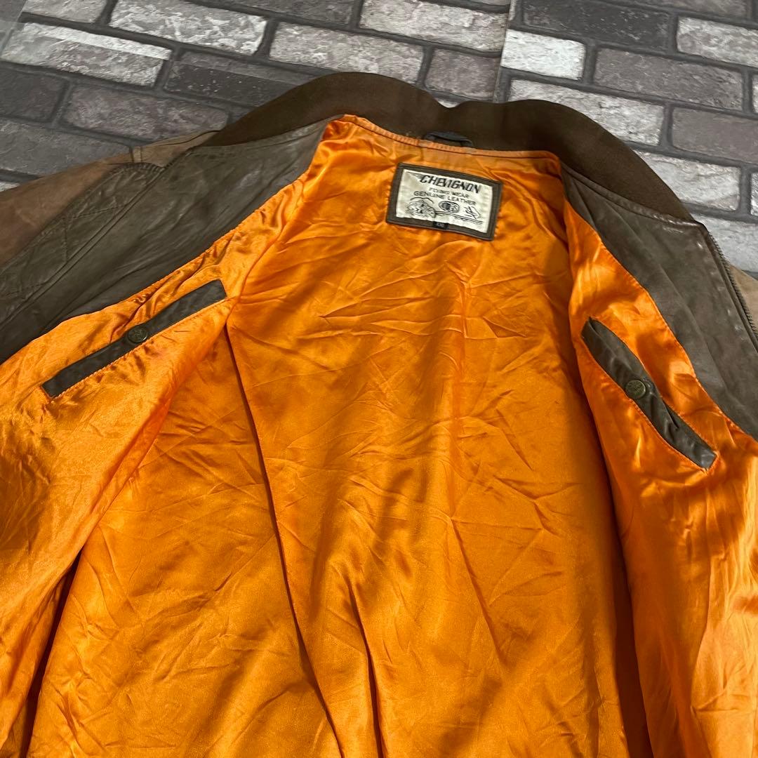 ジャケット・アウター OLD -90's leather bomber jacket moca