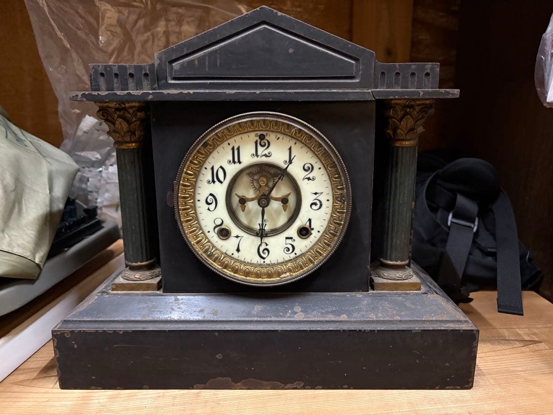 ANSONIA アンソニア　ヴィンテージ　アンティーク置時計 ANSONIA アンティーク アンソニア 0 ☆動作確認済み☆1880年頃