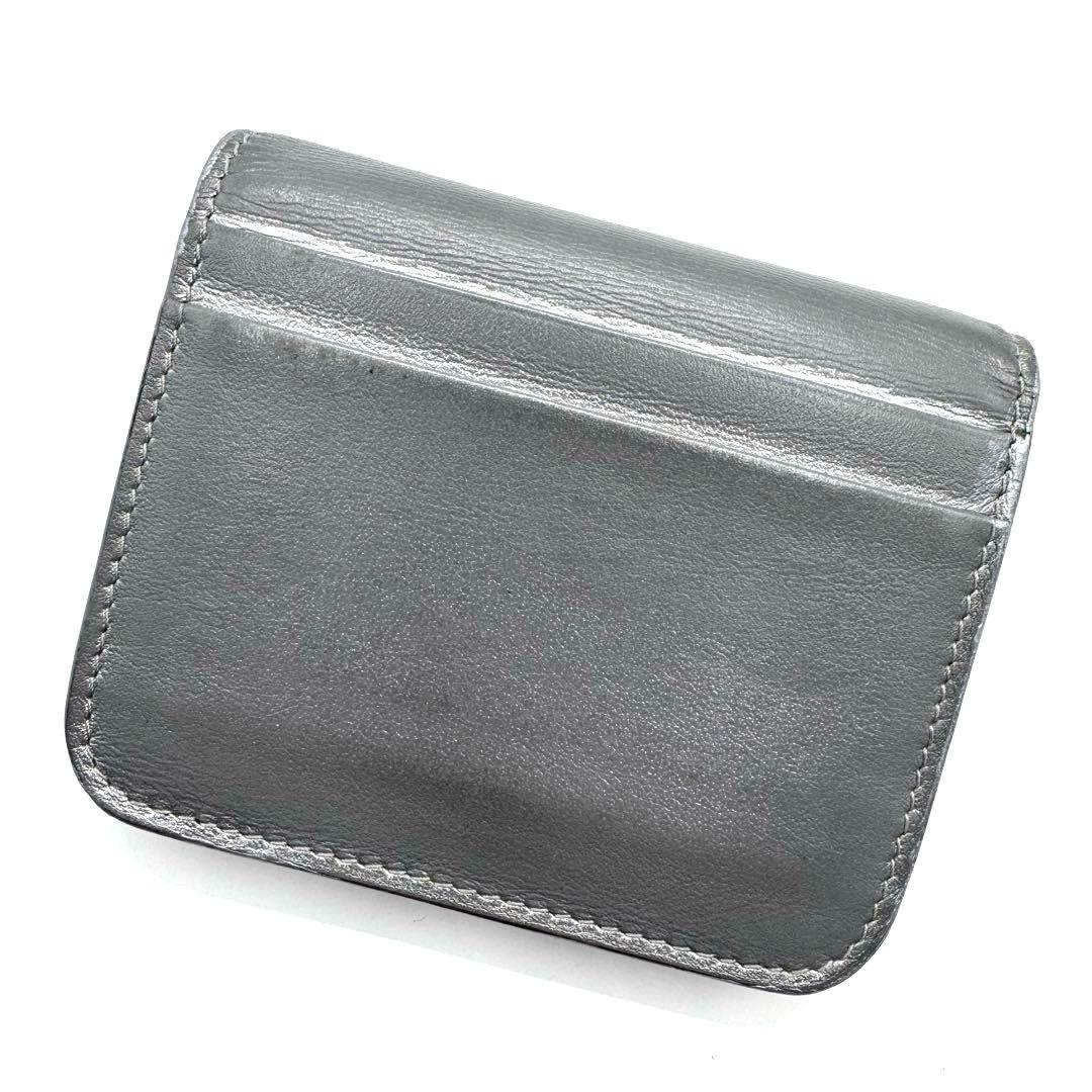 良品✨バレンシアガ 二つ折り財布 エブリデイ レザー シルバー