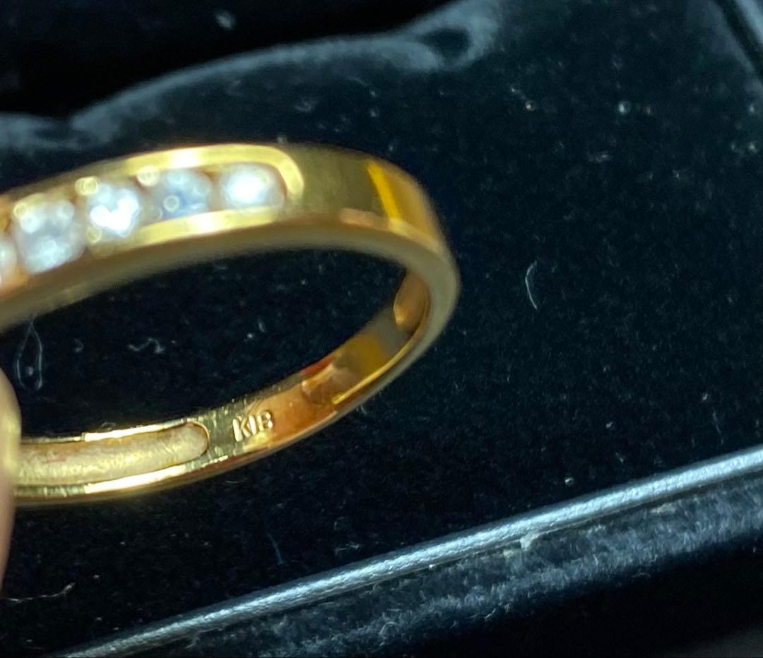 K18 ホワイトトパーズ　ゴールド　リング