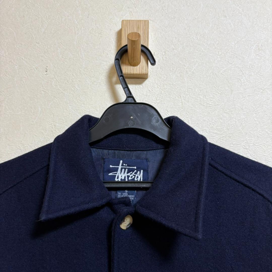 STUSSY CPOジャケット Sサイズ ウール 90s ネイビー