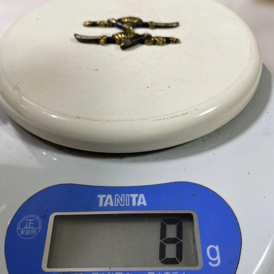 B-33 目貫　金象嵌　木箱付き　武具　刀装具　刀　美術品　工芸品　装飾品