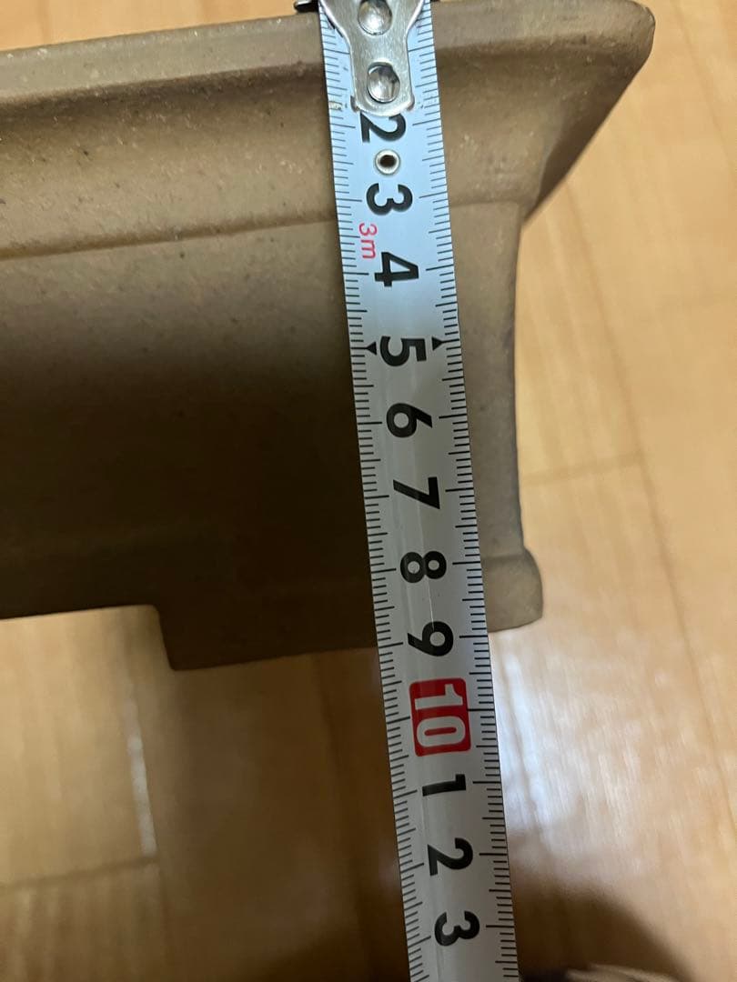 盆栽鉢 銭号 長方鉢 34x24x10 ヴィンテージ盆栽鉢 希少な土色 盆栽