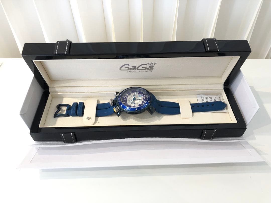 s133 ガガミラノ クロノグラフ クォーツ メンズ時計 ラバーベルト稼働品