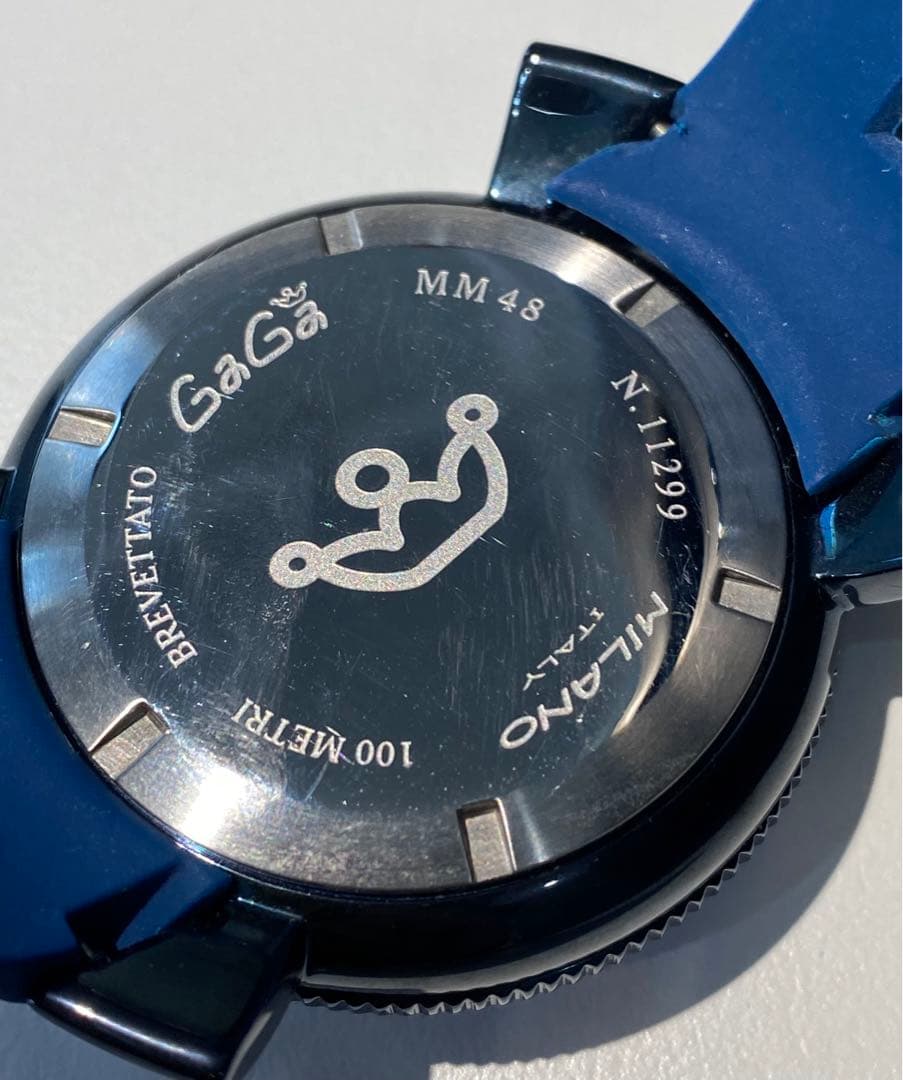 s133 ガガミラノ クロノグラフ クォーツ メンズ時計 ラバーベルト稼働品