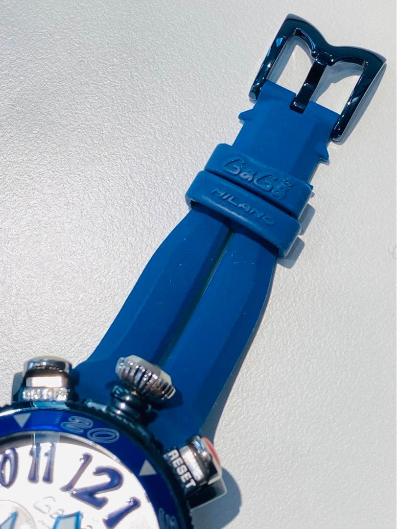 s133 ガガミラノ クロノグラフ クォーツ メンズ時計 ラバーベルト稼働品