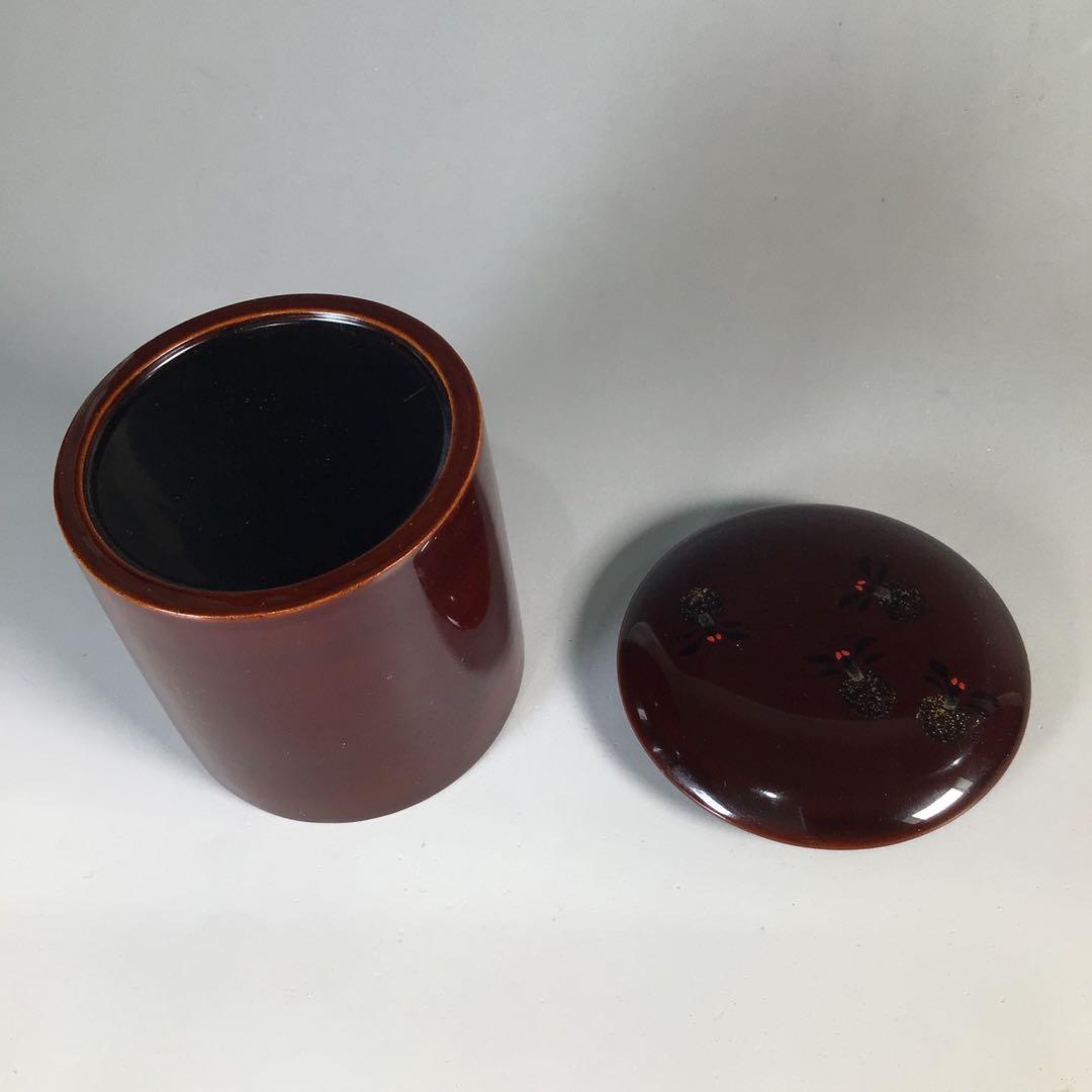 Ｎ９６９　棗　『長谷川恵史作』『溜塗』『蛍蒔絵』『金輪寺棗』　共箱　茶道具