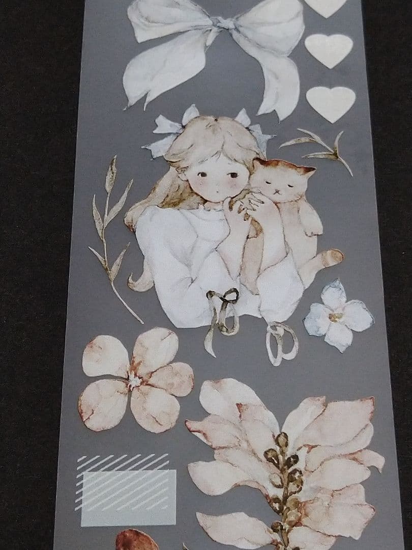 ☆のこり１☆J552＃森系小诗(雾面PET)切り売り海外人物マステ女子
　雀斑茶