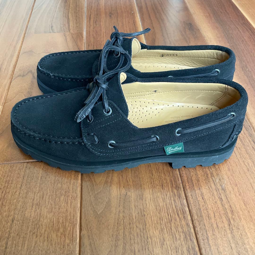 美品 パラブーツ デッキシューズ MALO 黒スエード UK6.5