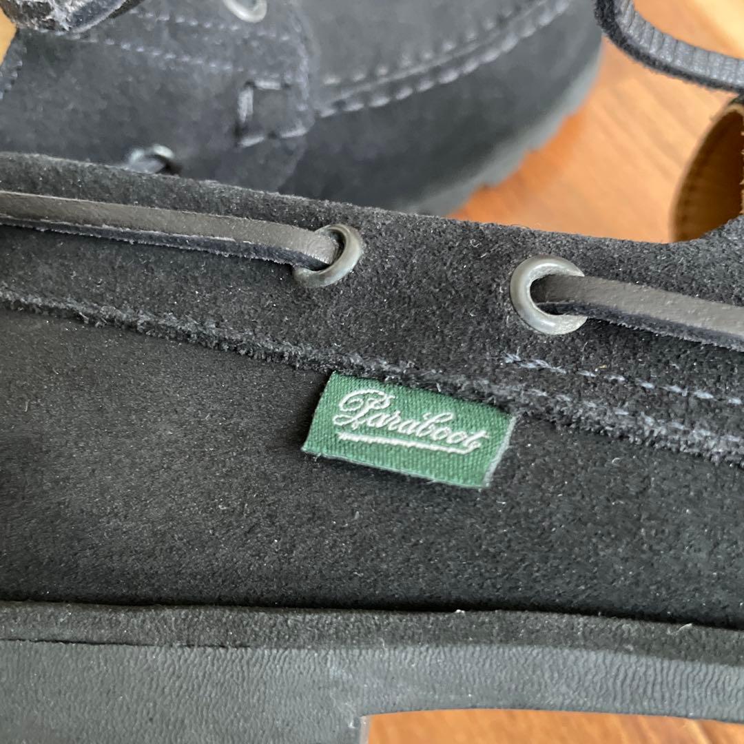 美品 パラブーツ デッキシューズ MALO 黒スエード UK6.5