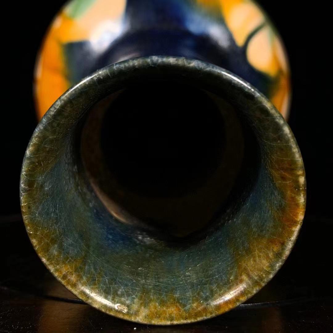 中国古美術・旧蔵の磁器・三彩の紙槌瓶・陶芸・置物・茶道具・