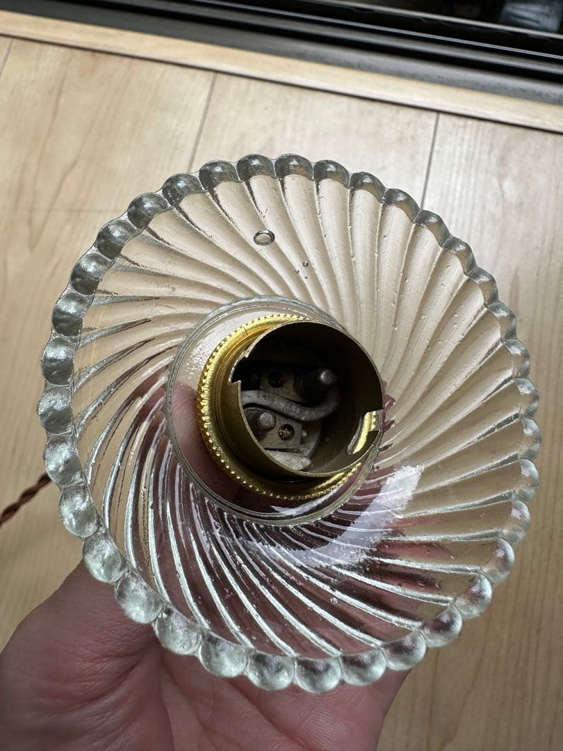 1920年代 フランス アンティーク 螺旋模様の可愛らしいアトリエランプ＊