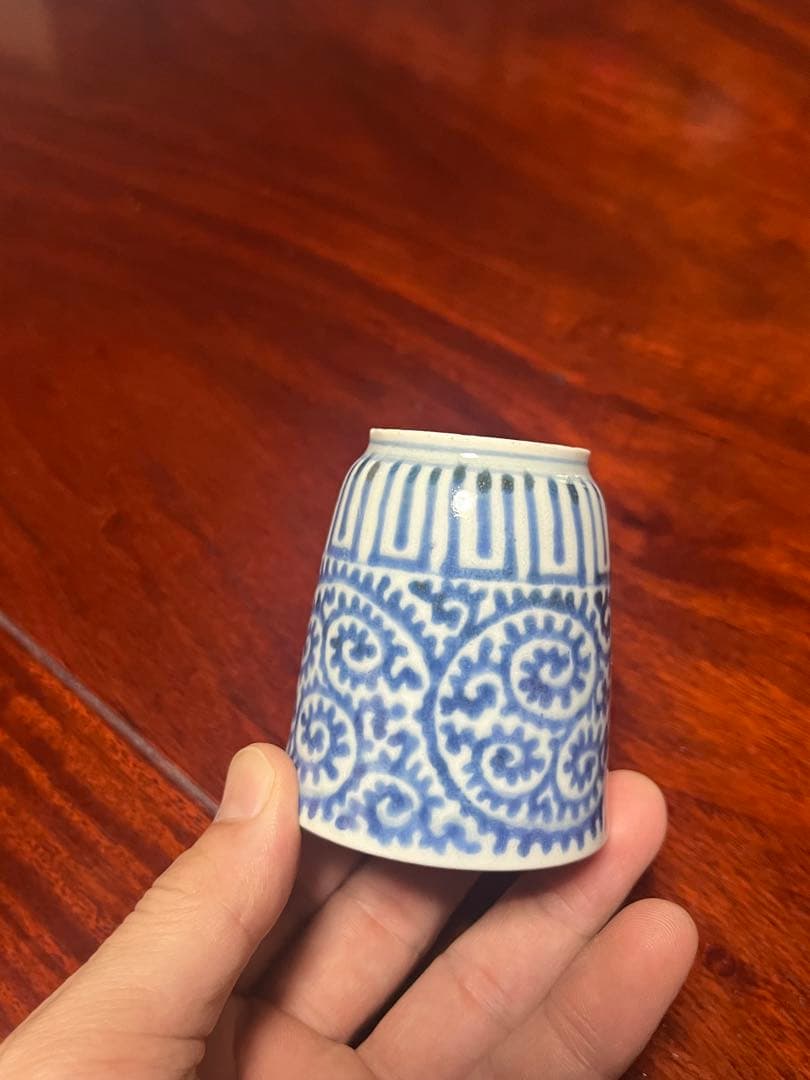 古伊万里　蛸唐草　唐草　たこ唐草　覗き猪口　のぞき　酒器　民藝　民芸　柿右衛門