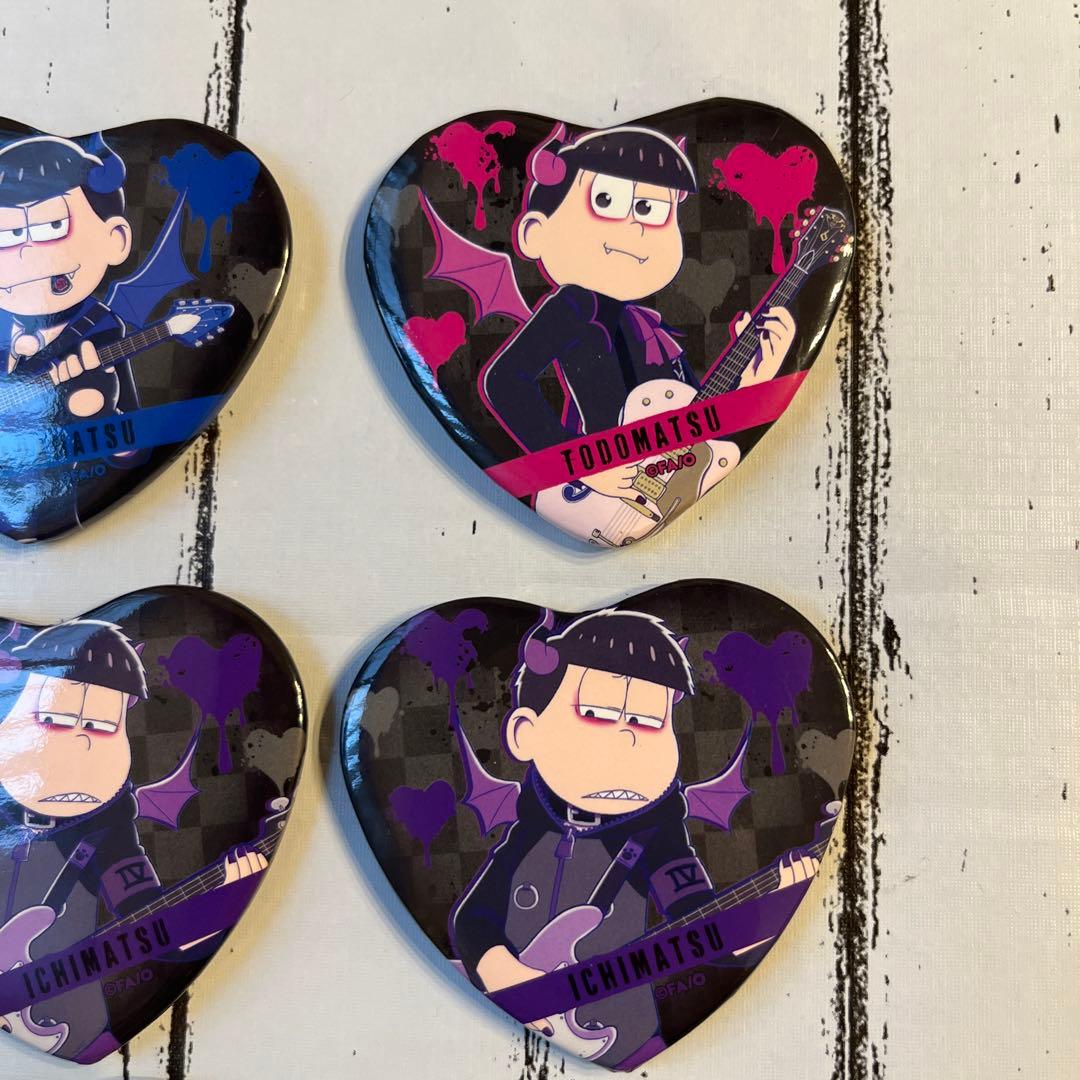 おそ松さん ハート缶バッジ　悪魔バンド　HMV トド松　一松　カラ松　チョロ松