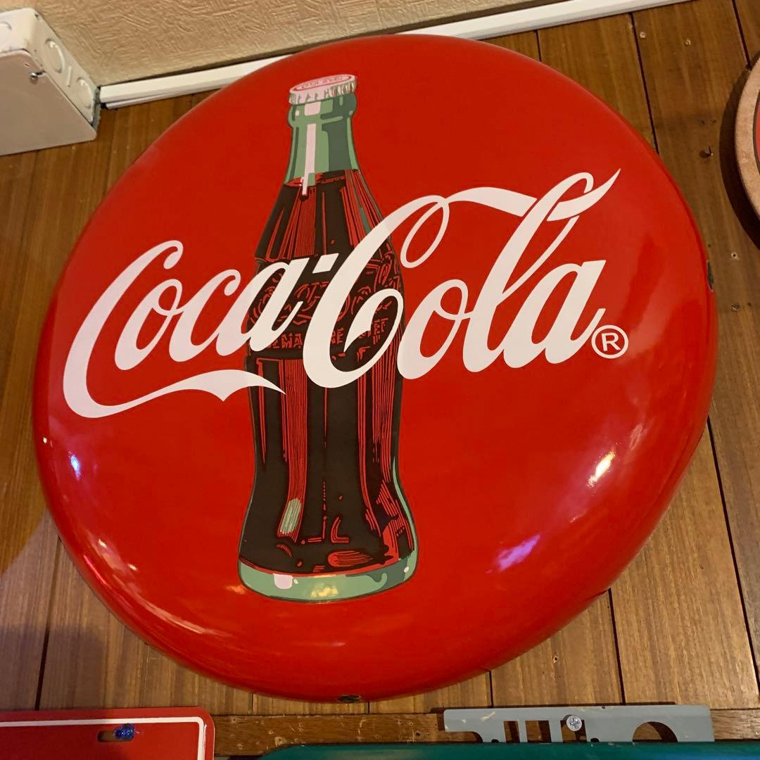 アメリカン雑貨　コカコーラ　ボタン看板　特大　USA 非売品　ノベルティ　貴重