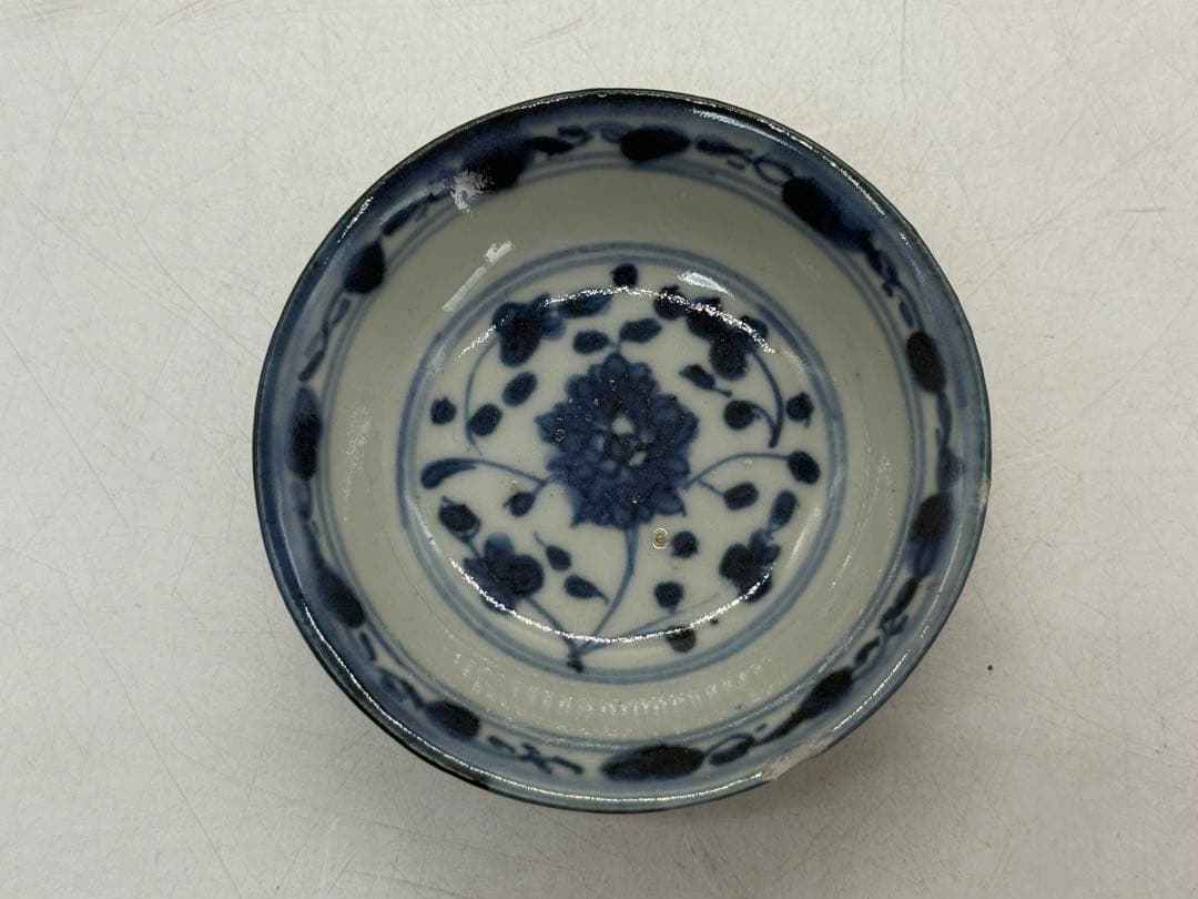 中国　清時代　乾隆年製　染付小皿2点　アンティーク　送料込み250630