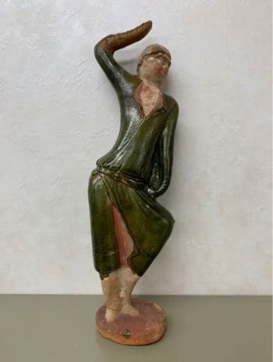 中国漢緑釉鹤文陶器 骨董 発掘品 古美術コレクション唐物 アンティーク