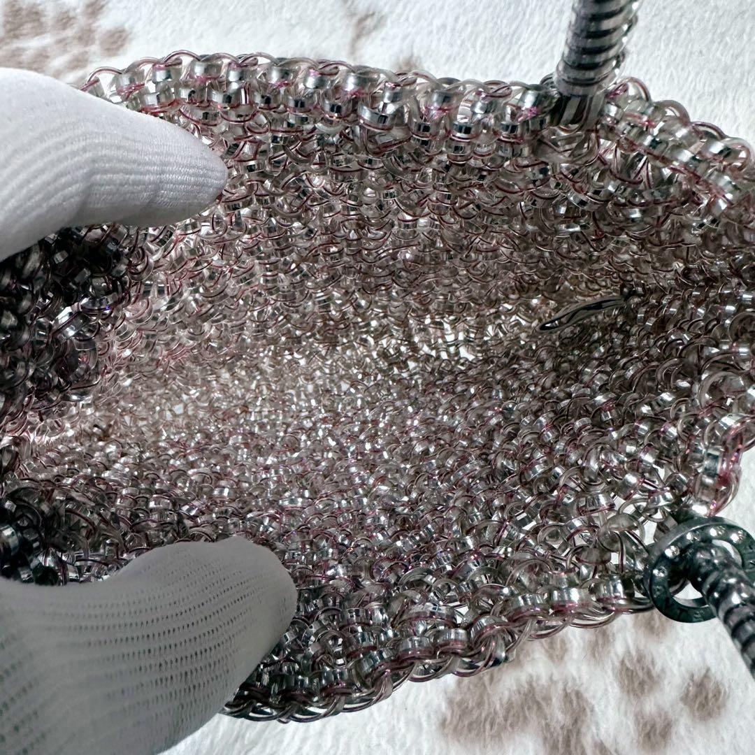 アンテプリマ パーティー バッグ ピンクシルバー ワイヤー ミニ スクエア