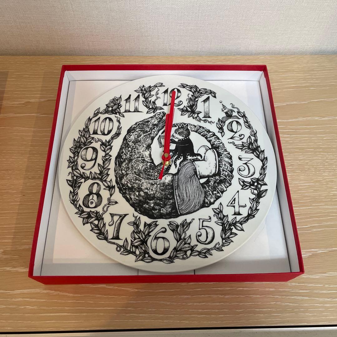 ボリス雑貨店　ヒグチユウコ　掛け時計(電波式)　ワニとギュスターヴくん