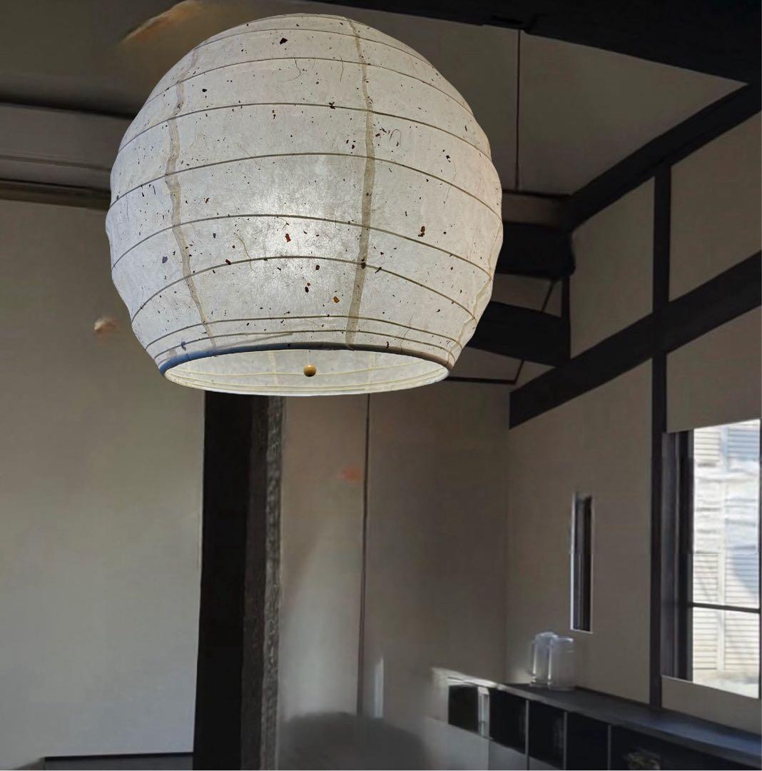 みぃたん様2灯径40㎝チリ入り和紙提灯ペンダント照明 みぃたん