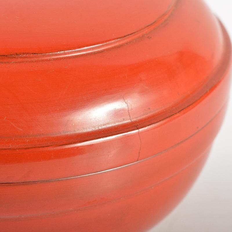 古民具　根来塗　朱塗　薬器　仕覆付　M　R7440