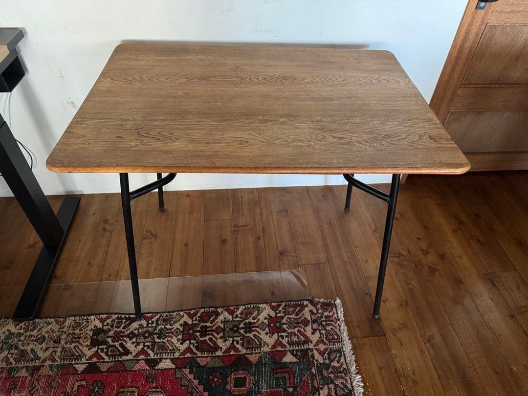 木製ヴィンテージ アイアン脚テーブル